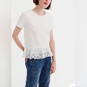 J.Crew Tshirt with Eyelet Hem